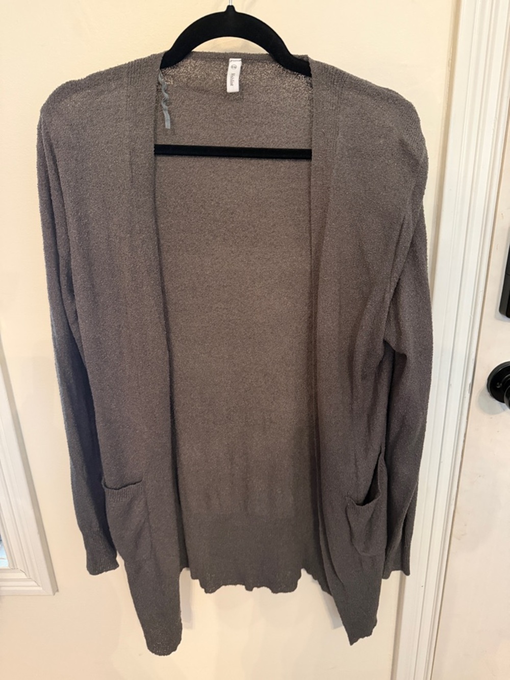 Wishlist Open-Front Gray Cardigan with Pockets